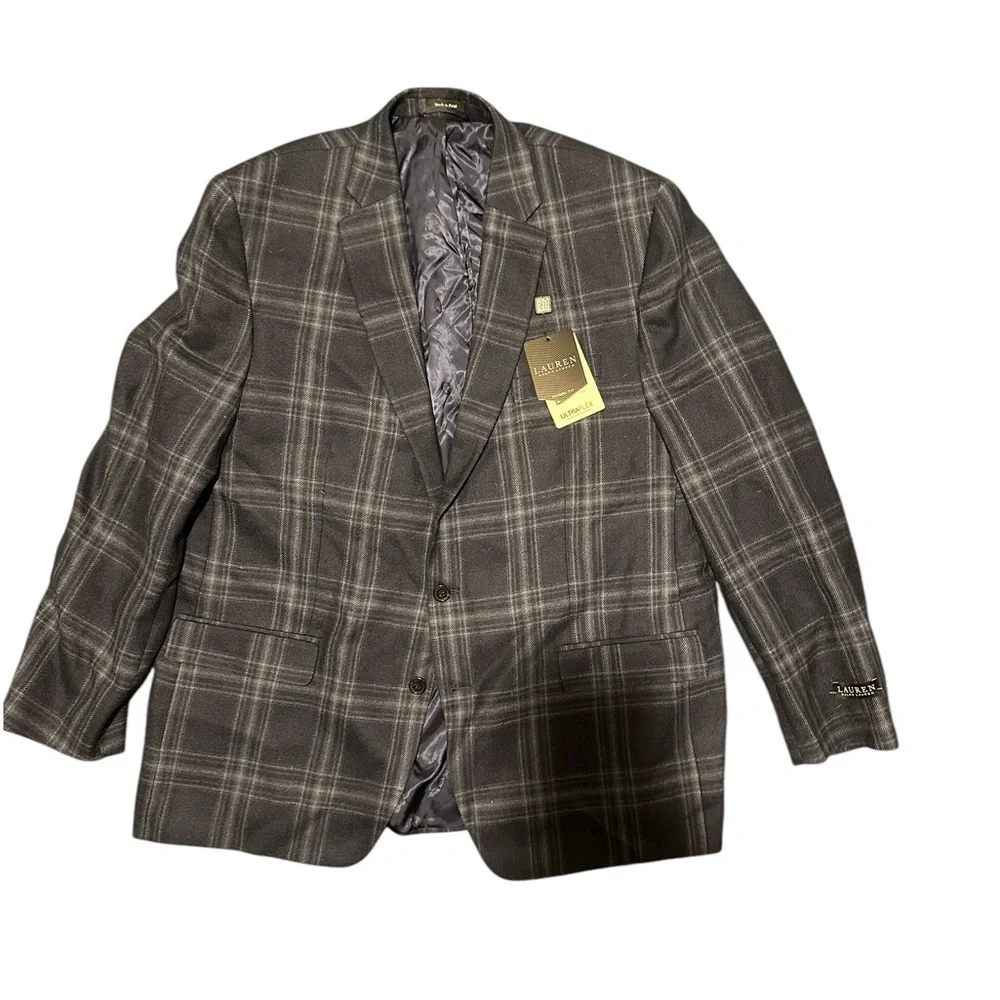 Lauren Ralph Lauren Mens UltraFlex Lexington Classic Fit Plaid Blazer Blue50L